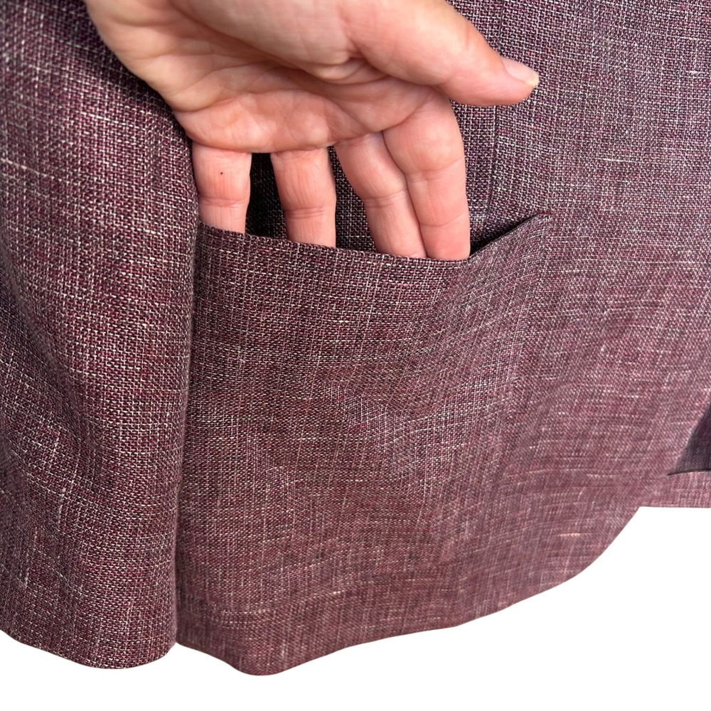Joseph Abboud Linen blazer 46 S Unstructured heritage Hatch Burgundy Sport Coat - Picture 3 of 13